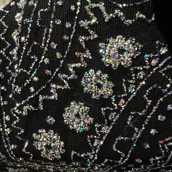 RONNI NICOLE EVENINGS Shimmery STRETCH Holiday GLITTER Slinky SPARKLING Top M - Picture 3 of 13